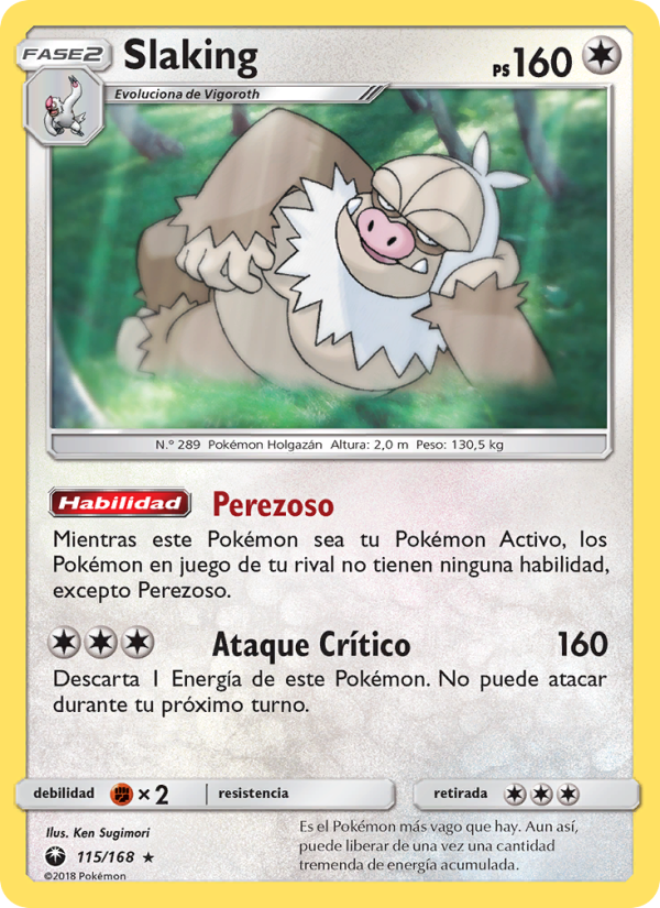 Slaking 115 — Tormenta Celestial (Spanish Pokémon TCG card)