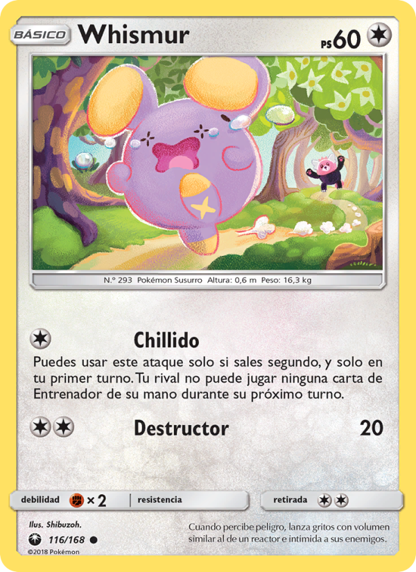 Whismur 116 — Tormenta Celestial (Spanish Pokémon TCG card)