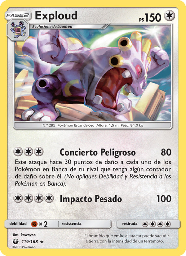 Exploud 119 — Tormenta Celestial (Spanish Pokémon TCG card)
