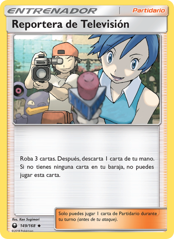 Reportera de Televisión 149 — Tormenta Celestial (Spanish Pokémon TCG card)