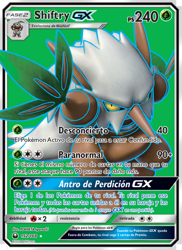 Shiftry GX 152 — Tormenta Celestial (Spanish Pokémon TCG card)