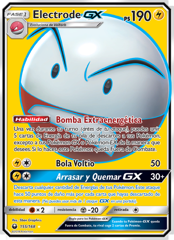 Electrode GX 155 — Tormenta Celestial (Spanish Pokémon TCG card)