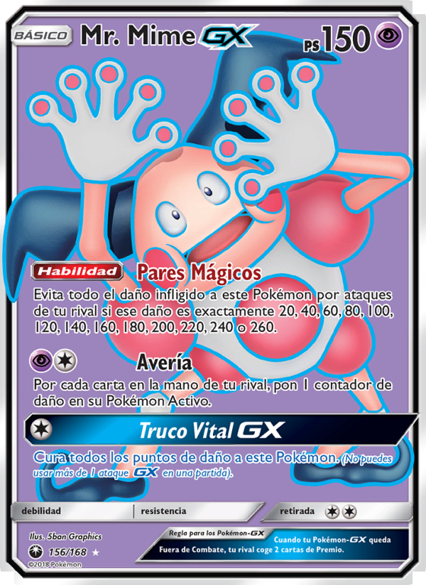 Mr. Mime GX 156 — Tormenta Celestial (Spanish Pokémon TCG card)