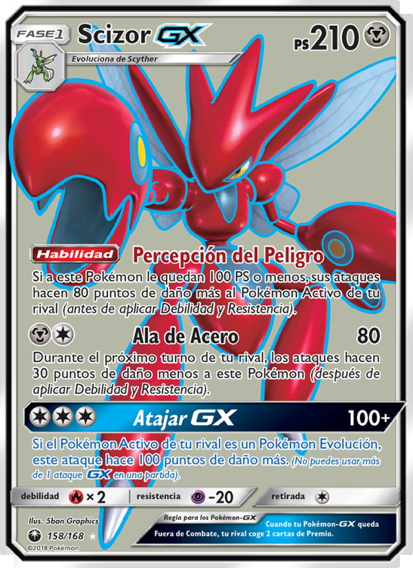 Scizor GX 158 — Tormenta Celestial (Spanish Pokémon TCG card)