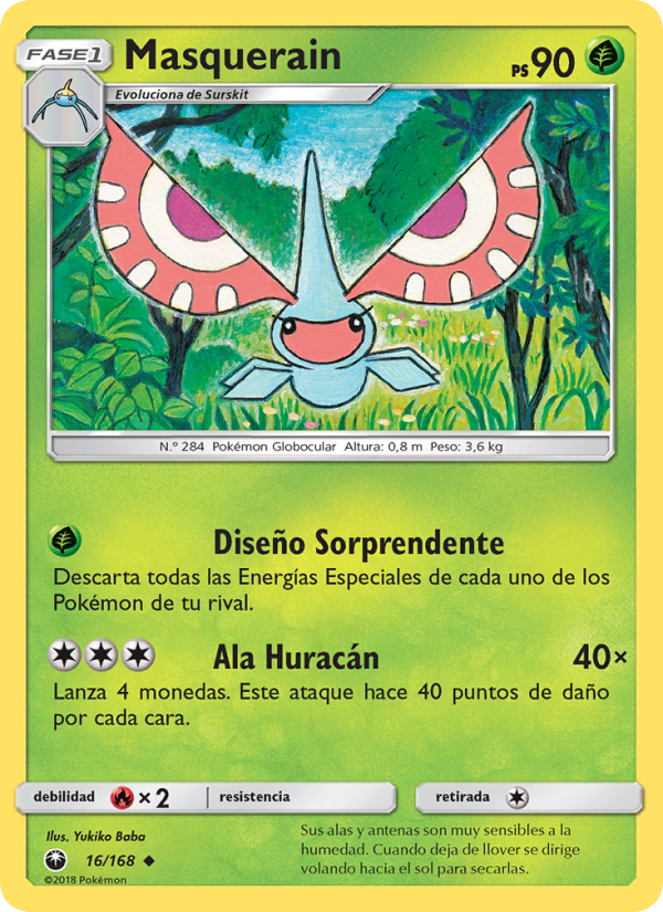 Masquerain 16 — Tormenta Celestial (Spanish Pokémon TCG card)
