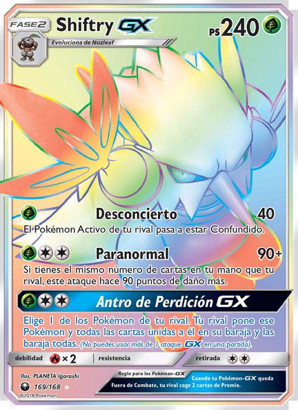 Shiftry GX 169 — Tormenta Celestial (Spanish Pokémon TCG card)