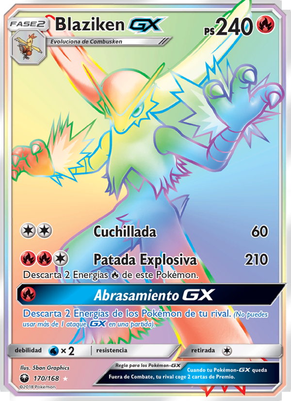 Blaziken GX 170 — Tormenta Celestial (Spanish Pokémon TCG card)