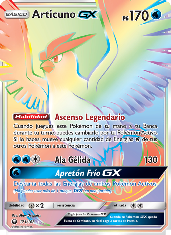 Articuno GX 171 — Tormenta Celestial (Spanish Pokémon TCG card)