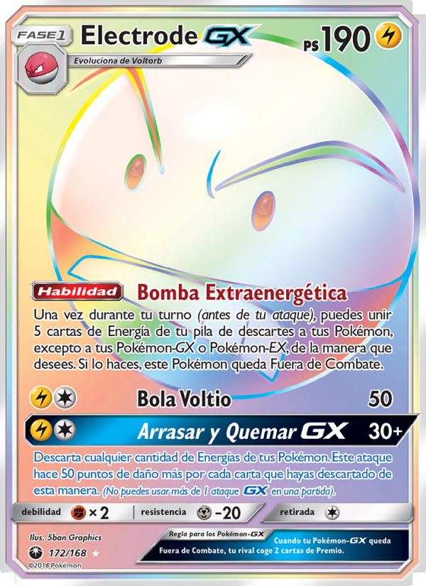 Electrode GX 172 — Tormenta Celestial (Spanish Pokémon TCG card)