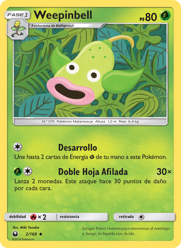 Weepinbell 2 — Tormenta Celestial (Spanish Pokémon TCG card)