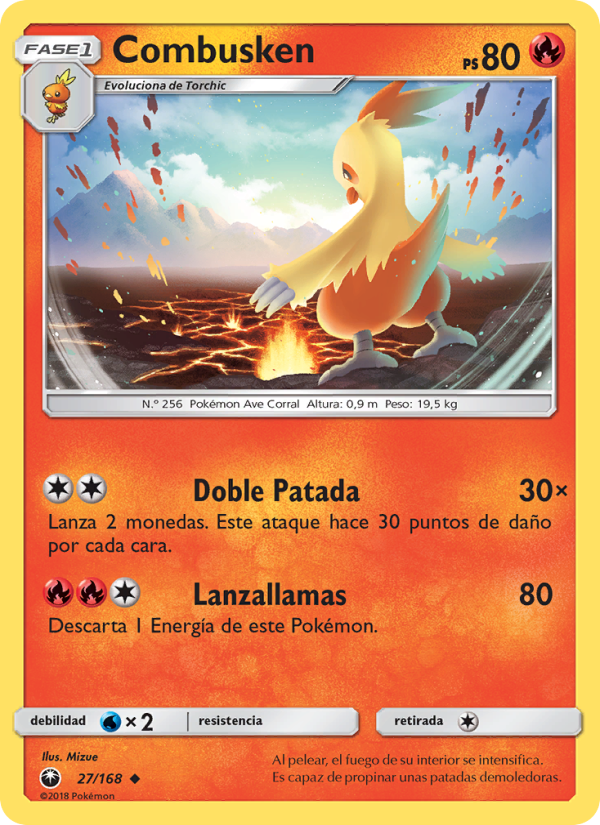 Combusken 27 — Tormenta Celestial (Spanish Pokémon TCG card)