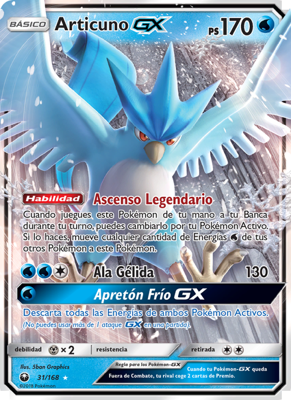 Articuno GX 31 — Tormenta Celestial (Spanish Pokémon TCG card)
