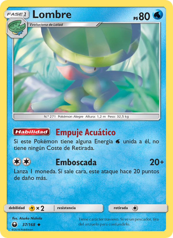 Lombre 37 — Tormenta Celestial (Spanish Pokémon TCG card)