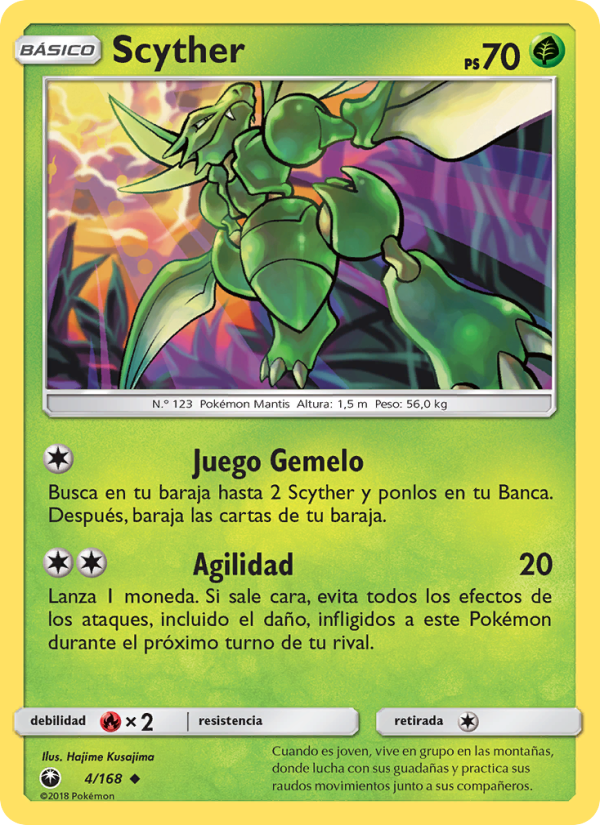 Scyther 4 — Tormenta Celestial (Spanish Pokémon TCG card)