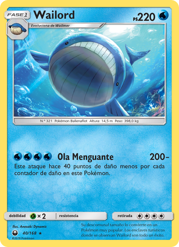 Wailord 40 — Tormenta Celestial (Spanish Pokémon TCG card)