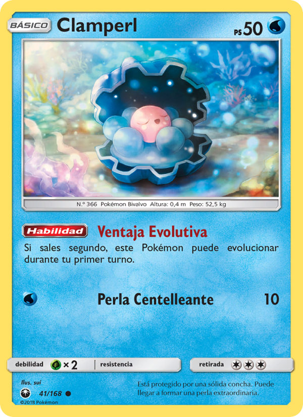Clamperl 41 — Tormenta Celestial (Spanish Pokémon TCG card)