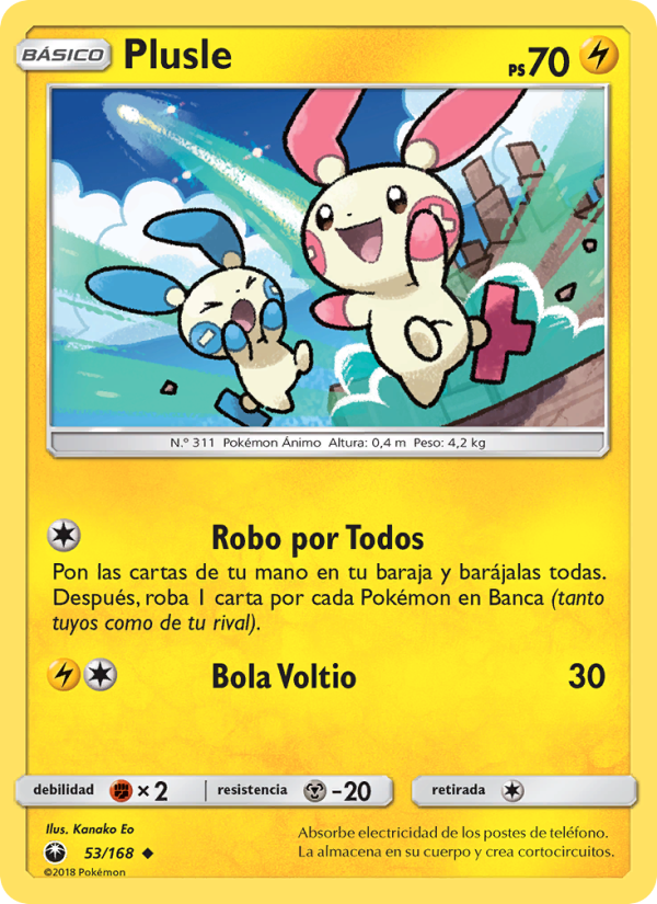 Plusle 53 — Tormenta Celestial (Spanish Pokémon TCG card)
