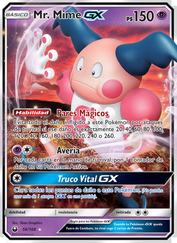 Mr. Mime GX 56 — Tormenta Celestial (Spanish Pokémon TCG card)