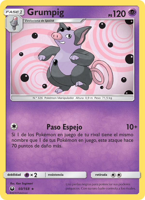 Grumpig 60 — Tormenta Celestial (Spanish Pokémon TCG card)