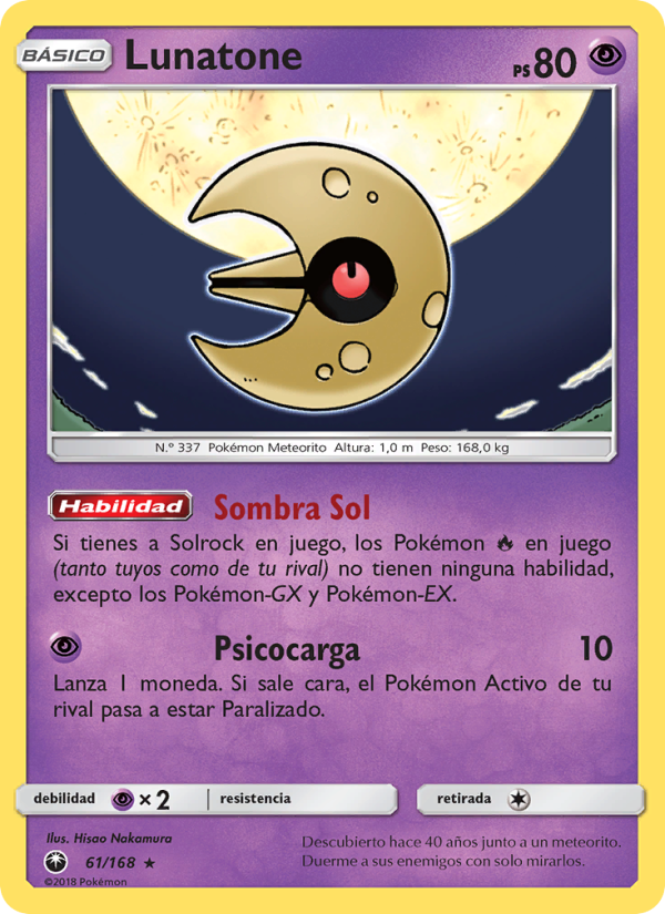 Lunatone 61 — Tormenta Celestial (Spanish Pokémon TCG card)