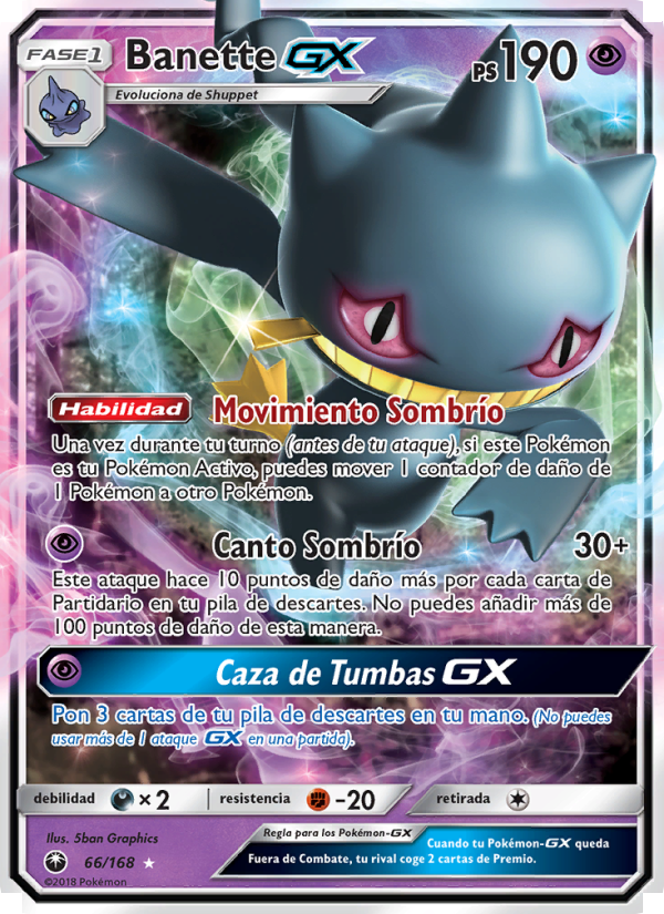 Banette GX 66 — Tormenta Celestial (Spanish Pokémon TCG card)