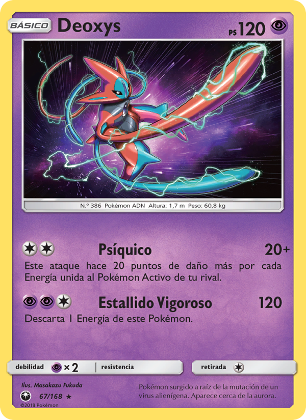Deoxys 67 — Tormenta Celestial (Spanish Pokémon TCG card)