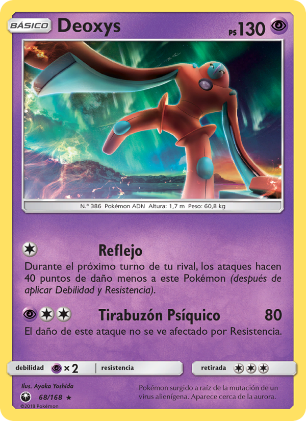 Deoxys 68 — Tormenta Celestial (Spanish Pokémon TCG card)
