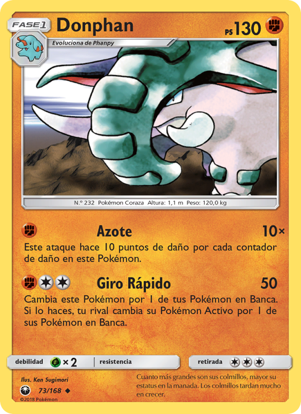 Donphan 73 — Tormenta Celestial (Spanish Pokémon TCG card)