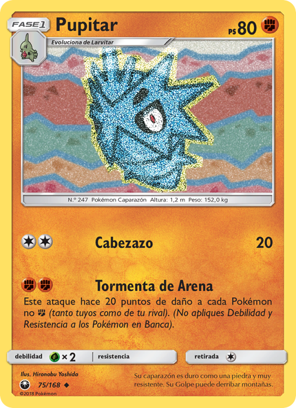 Pupitar 75 — Tormenta Celestial (Spanish Pokémon TCG card)