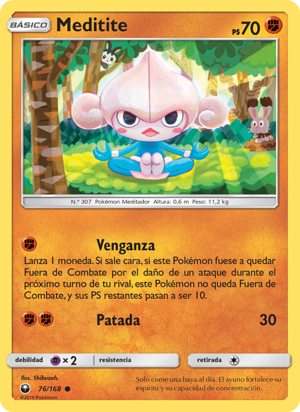 Meditite 76 — Tormenta Celestial (Spanish Pokémon TCG card)
