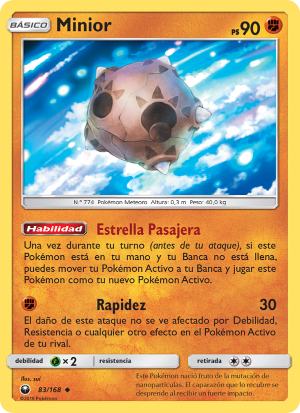 Minior 83 — Tormenta Celestial (Spanish Pokémon TCG card)