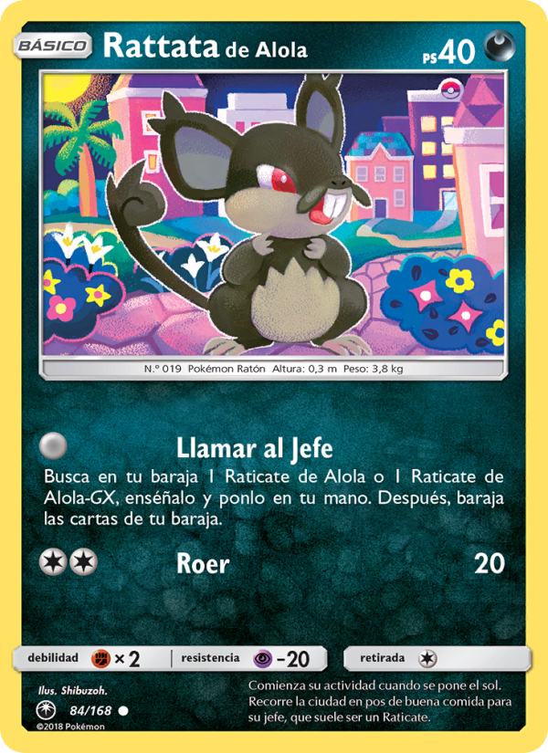 Rattata de Alola 84 — Tormenta Celestial (Spanish Pokémon TCG card)