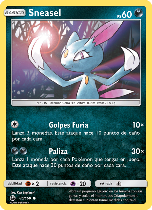 Sneasel 86 — Tormenta Celestial (Spanish Pokémon TCG card)