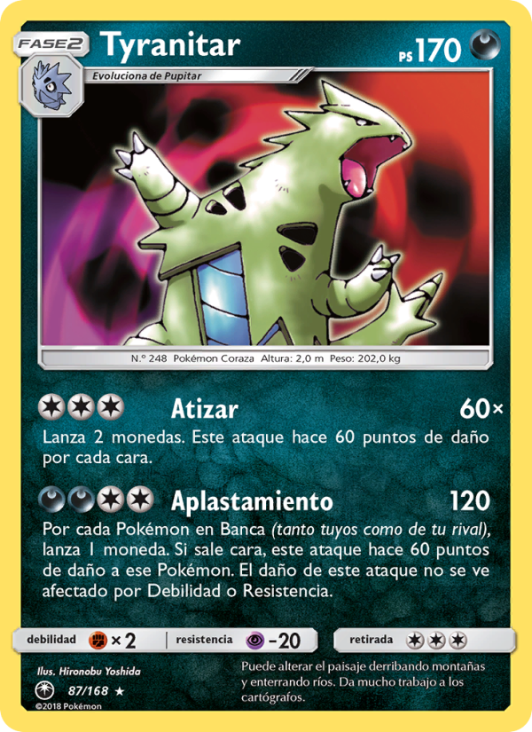 Tyranitar 87 — Tormenta Celestial (Spanish Pokémon TCG card)