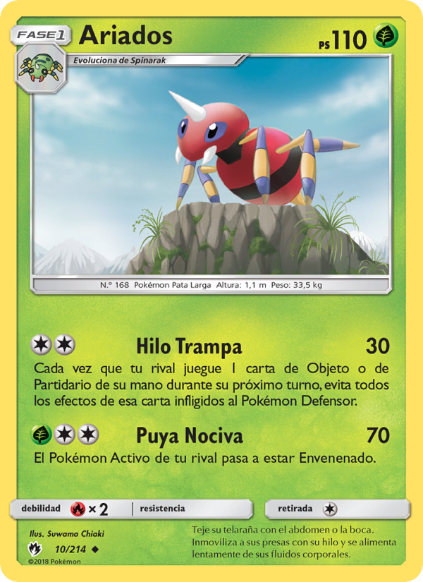 Ariados 10 — Truenos Perdidos (Spanish Pokémon TCG card)