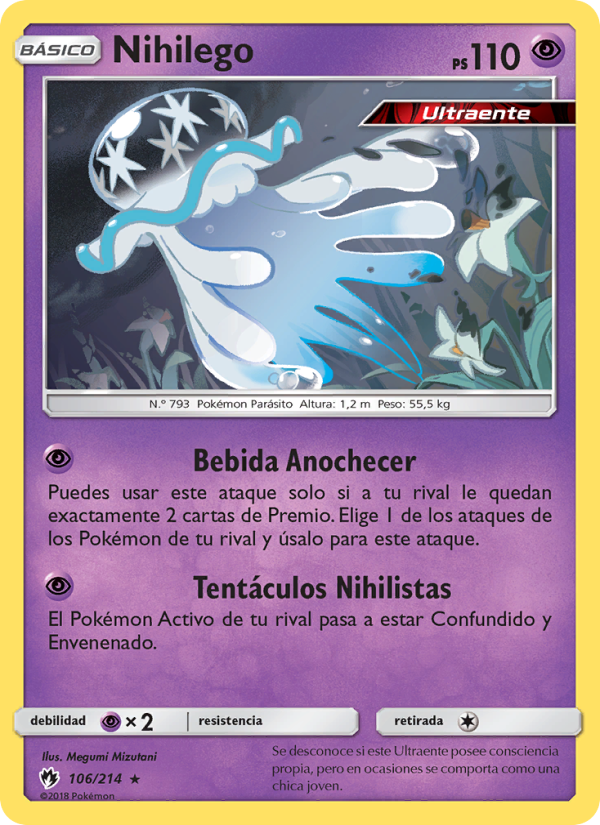 Nihilego 106 — Truenos Perdidos (Spanish Pokémon TCG card)