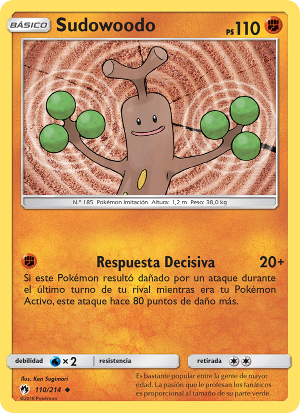 Sudowoodo 110 — Truenos Perdidos (Spanish Pokémon TCG card)