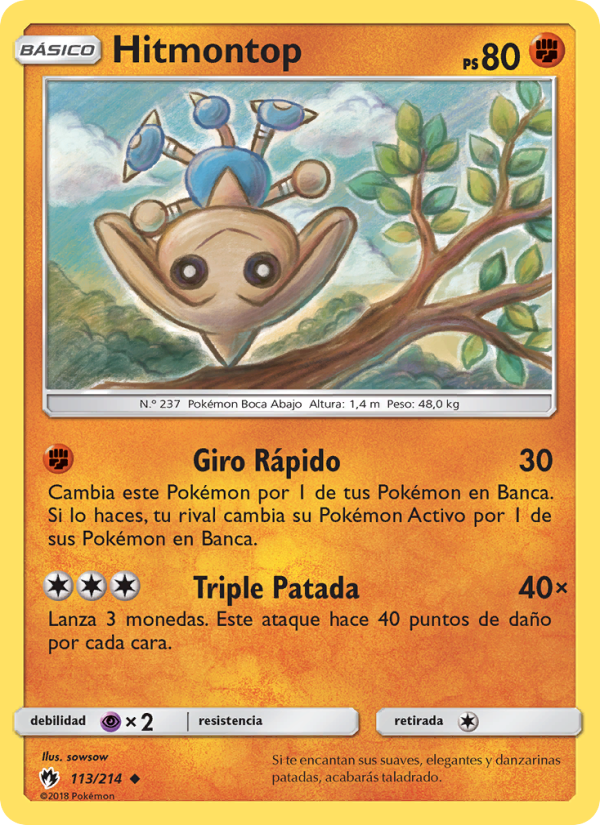 Hitmontop 113 — Truenos Perdidos (Spanish Pokémon TCG card)