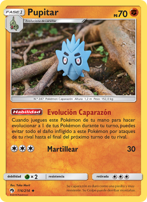 Pupitar 116 — Truenos Perdidos (Spanish Pokémon TCG card)