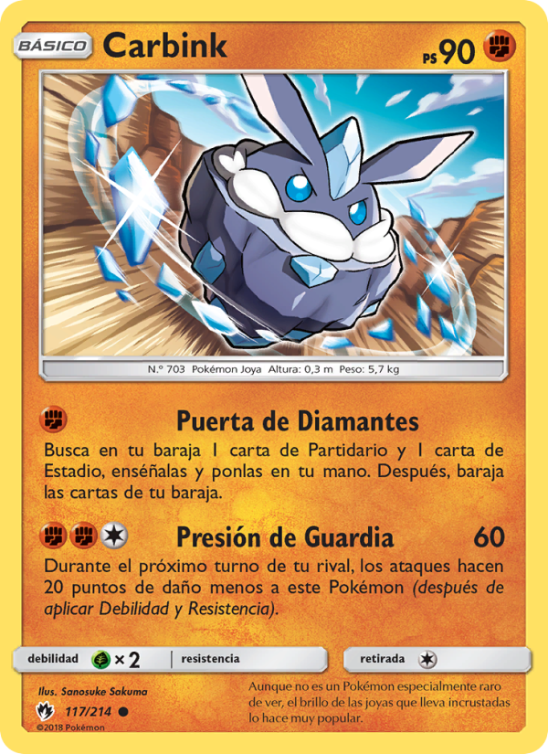 Carbink 117 — Truenos Perdidos (Spanish Pokémon TCG card)