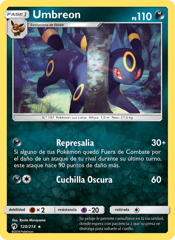 Umbreon 120 — Truenos Perdidos (Spanish Pokémon TCG card)