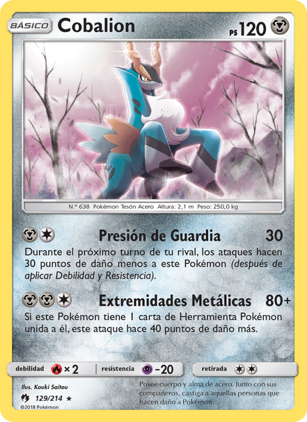 Cobalion 129 — Truenos Perdidos (Spanish Pokémon TCG card)