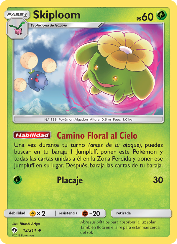 Skiploom 13 — Truenos Perdidos (Spanish Pokémon TCG card)