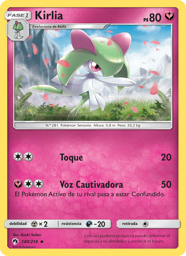 Kirlia 140 — Truenos Perdidos (Spanish Pokémon TCG card)