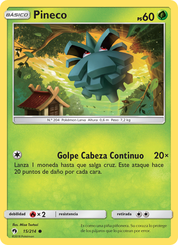 Pineco 15 — Truenos Perdidos (Spanish Pokémon TCG card)