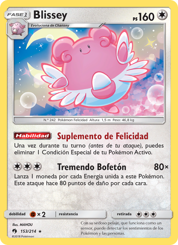 Blissey 153 — Truenos Perdidos (Spanish Pokémon TCG card)