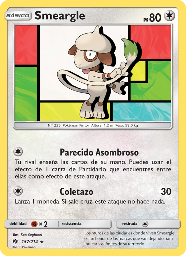 Smeargle 157 — Truenos Perdidos (Spanish Pokémon TCG card)