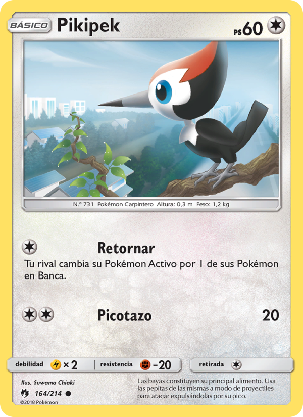 Pikipek 164 — Truenos Perdidos (Spanish Pokémon TCG card)