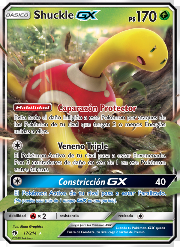 Shuckle GX 17 — Truenos Perdidos (Spanish Pokémon TCG card)