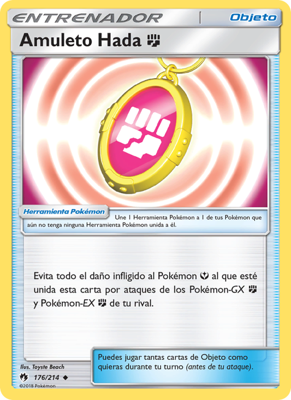Amuleto Hada Fighting 176 — Truenos Perdidos (Spanish Pokémon TCG card)
